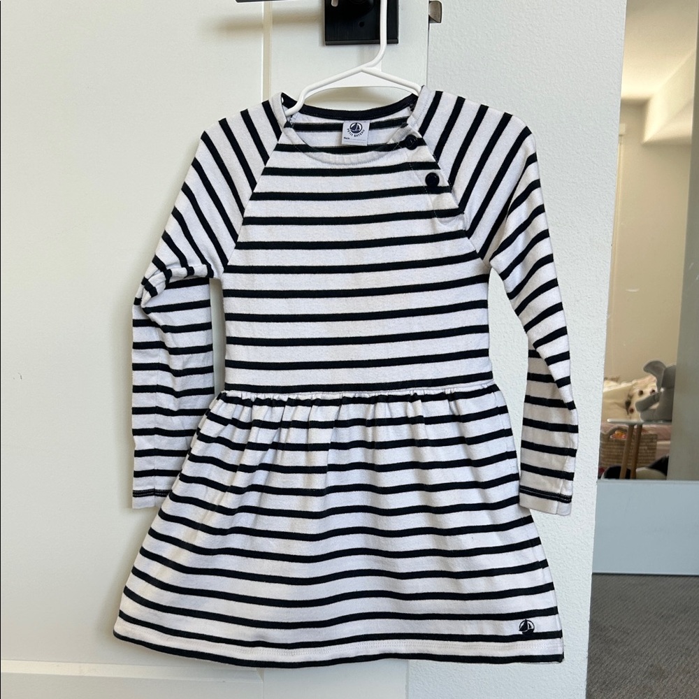 Striped navy and white dress from petit bateau